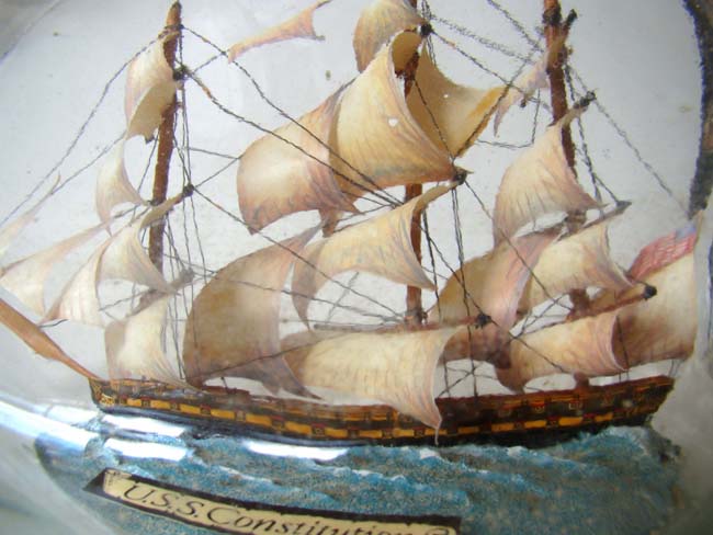A model of the USS Constitution in a bottle made circa 1960-1970 — image 2